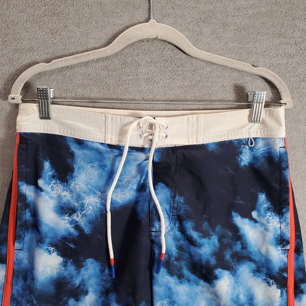American Eagle Men Swimwear Small Blue Tie Dye Board Short Outdoor Beach Surf - Picture 9 of 9